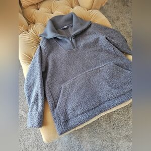 Lands End Sherpa Thick 1/4 Zip Womens XL Size 18